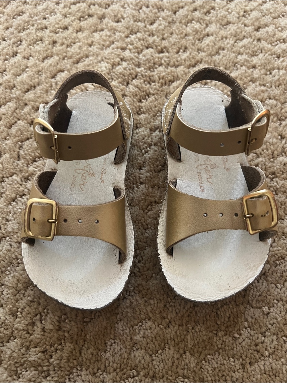 Sun San Children's Metallic Gold Buckle Sandals